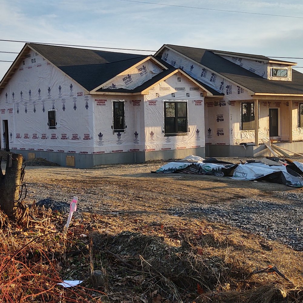 New custom home framed and wrapped, ready for exterior finishes